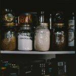 Jars in storage. cornflour label on one of them.