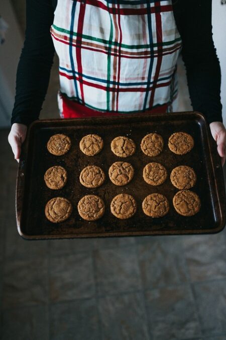 Baked no sugar Peanut Butter Cookies, baked, on a tray