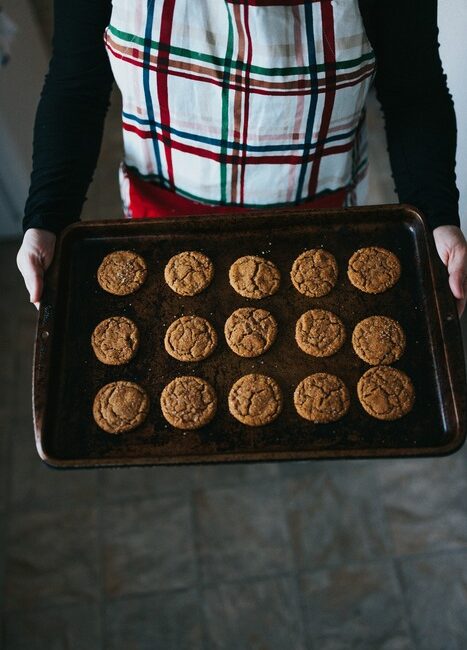 Baked no sugar Peanut Butter Cookies, baked, on a tray